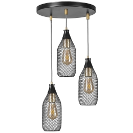 Φωτιστικό Οροφής Rio 941RTN1243 Φ30x70cm 3xE27 40W Black Opviq