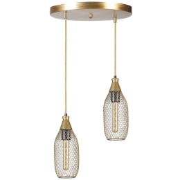 Φωτιστικό Οροφής Rio 941RTN1248 Φ25x70cm 2xE27 40W Gold Opviq