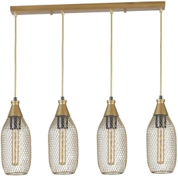 Φωτιστικό Οροφής - Ράγα Rio 941RTN1252 65x12x70cm 4xE27 40W Gold Opviq