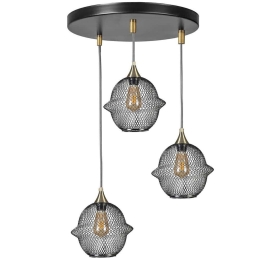 Φωτιστικό Οροφής Merkur 941RTN1279 Φ30x70cm 3xE27 40W Black Opviq