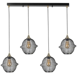 Φωτιστικό Οροφής - Ράγα Merkur 941RTN1282 65x25x70cm 4xE27 40W Black Opviq