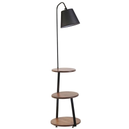 Φωτιστικό Δαπέδου Με Ραφάκια Sorti 941RTN1382 40x160cm E27 40W Black-Walnut Opviq