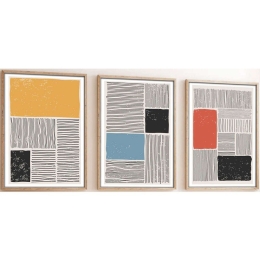Κάδρα (Σετ 3Τμχ) 693BSE1246 50x70cm Multi Wallity Vertical Mdf,Ξύλο