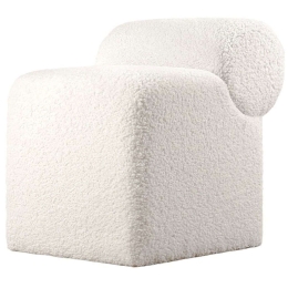 Σκαμπό Monlik Μπουκλέ 209FLF1384 45x60x56cm White