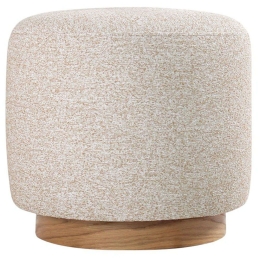 Σκαμπό Cheriton 209FLF1394 Φ45x42cm Beige-Natural