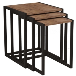 Ζιγκόν Tali (Σετ 3Τμχ) 835PUQ6258 44x45x52/39x45x49/34x45x46cm Black-Pine