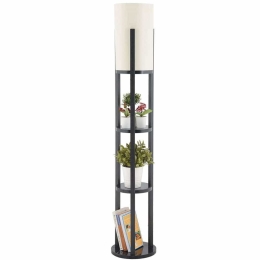 Φωτιστικό Δαπέδου Με Ραφάκια Circle Nora 390FLH2282 25x134cm E27 60W Black Opviq