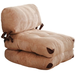Πουφ Πολυθρόνα Αναδιπλούμενη Fold Kadife 383EVN1102 60x80x70cm Camel