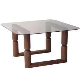 Τραπέζι Σαλονιού Stoa 552NOS2402 80x80x42cm Bronze-Walnut