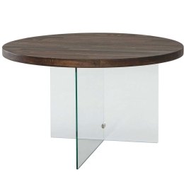 Τραπέζι Σαλονιού Serenity 552NOS2407 70x40cm Clear-Walnut