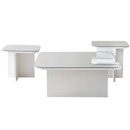 Τραπέζια Σαλονιού Jazz (Σετ 3Τμχ) 552NOS1480 80x80x30/40x40x35/40x40x40cm White