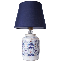 Φωτιστικό Επιτραπέζιο 687HMY2216 Φ30x53cm E27 40W Blue-White Opviq