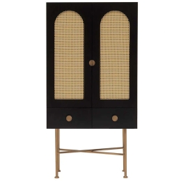 Μπουφές Cliff 141HWR1114 80x39x150cm Multi-Black Μοριοσανίδα, Μέταλλο
