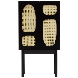 Μπουφές Simona 141HWR1116 75x40x135cm Black Μοριοσανίδα,Ξύλο