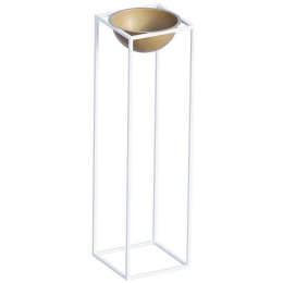 Κασπώ 247HFM1175 28x28x80cm White-Gold Aberto Design Μέταλλο