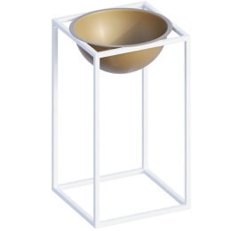 Κασπώ 247HFM1183 17x17x40cm White-Gold Aberto Design Μέταλλο
