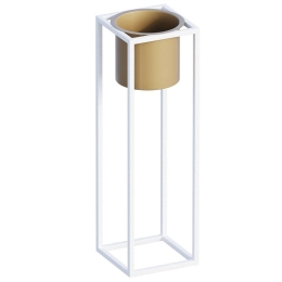 Κασπώ 247HFM1187 15x15x50cm White-Gold Aberto Design Μέταλλο