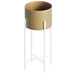 Κασπώ 247HFM1199 23x23x48cm White-Gold Aberto Design Μέταλλο