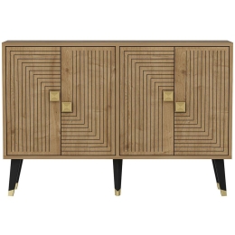 Μπουφές Ahart 327ODS1224 120x30x80cm Natural-Gold Μοριοσανίδα, Μελαμίνη