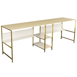 Γραφείο 285LCV1302 240x60x74cm White-Gold