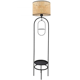 Φωτιστικό Δαπέδου Με Ραφάκι 780SGN4631 Φ28x145cm 1xE27 40W Natural-Black Opviq