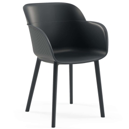 Πολυθρόνα Shell (Σετ 2Τμχ) 532TLA1101 54x41,5x79cm Anthracite Πολυπροπυλένιο