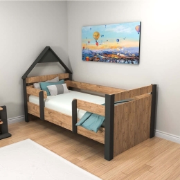 Κρεβάτι Παιδικό Valerin 550ARN1506 109x199,6x133,7cm Pine-Anthracite Single