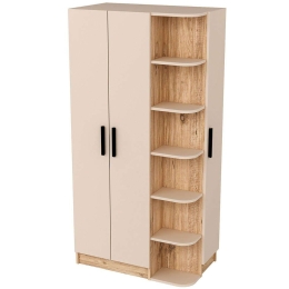 Ντουλάπα Τρίφυλλη Luses 550ARN3158 90x50x181,8cm Beige-Pine Τρίφυλλη