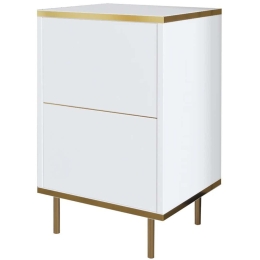 Κομοδίνο Imaj 382NRC1805 40x35x60cm White-Gold