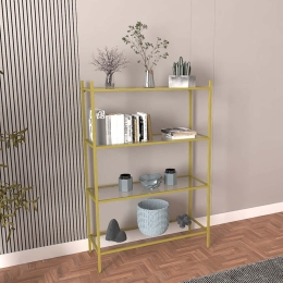 Ραφιέρα Δαπέδου Marta 706CLN1174 80x30x125cm Gold