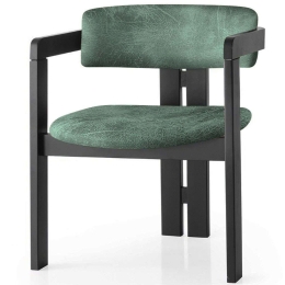 Πολυθρόνα 974NMB1748 58x49x76cm Black-Green Ξύλο