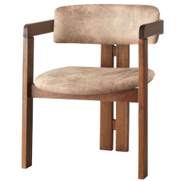 Πολυθρόνα 974NMB1757 58x49x76cm Walnut-Beige Ξύλο