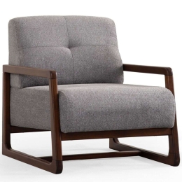 Πολυθρόνα Athena Bergere 560ARE2372 67x80x77cm Light Grey-Walnut