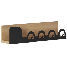 Κρεμάστρα Τοίχου 4 Θέσεων Liora 855DTE5150 63x14x14cm Black-Oak Hanah Home Μέταλλο