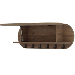Κρεμάστρα Τοίχου 6 Θέσεων Kroma 855DTE5153 84x15,5x28,5cm Dark Oak Hanah Home Μοριοσανίδα, Μέταλλο