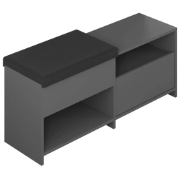 Παπουτσοθήκη - Σκαμπό Filux 855DTE5159 120,3x40,5x51cm Anthracite Μοριοσανίδα, Μελαμίνη