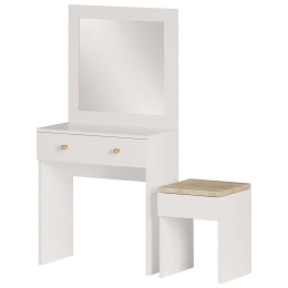Τουαλέτα Με Καθρέπτη Και Σκαμπό Azura 393MRD1508 65x35x139cm White-Gold