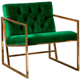 Πολυθρόνα Oslo Babyface 118BRN1550 70x75x74cm Green-Gold