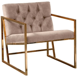 Πολυθρόνα Oslo Babyface 118BRN1551 70x75x74cm Light Brown-Gold