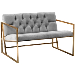 Καναπές Διθέσιος Oslo Babyface 118BRN1554 109x75x74cm Grey-Gold