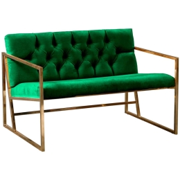 Καναπές Διθέσιος Oslo Babyface 118BRN1558 109x75x74cm Green-Gold
