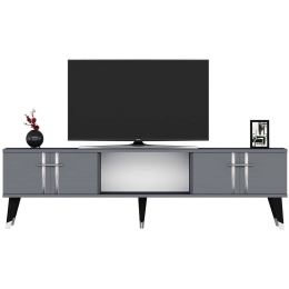 Έπιπλο Τηλεόρασης Asel 475OLV2697 150x29,6x44,6cm Anthracite-Silver