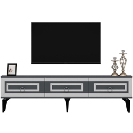 Έπιπλο Τηλεόρασης Karya 475OLV2723 180x29,6x44,6cm Anthracite-Silver