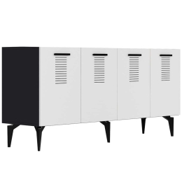 Μπουφές Asimo 475OLV2767 150x40x79cm Anthracite-White Μοριοσανίδα, Μελαμίνη