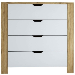 Συρταριέρα Nisan 350MWD1106 90x42x85cm White-Walnut