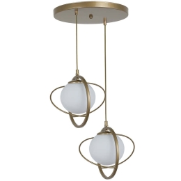 Φωτιστικό Οροφής Nepal 846STL1679 Φ30x70cm 2xE27 40W Gold-White Opviq