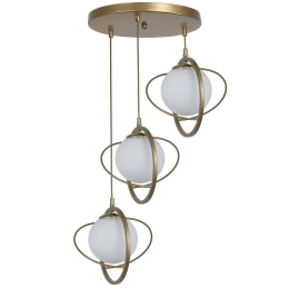 Φωτιστικό Οροφής Nepal 846STL1680 Φ30x70cm 3xE27 40W Gold-White Opviq