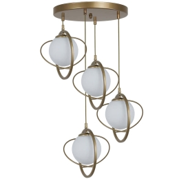 Φωτιστικό Οροφής Nepal 846STL1681 Φ35x70cm 4xE27 40W Gold-White Opviq