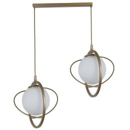 Φωτιστικό Οροφής - Ράγα Nepal 846STL1682 45x25x70cm 2xE27 40W Gold-White Opviq