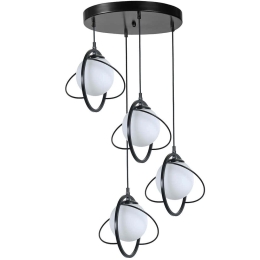 Φωτιστικό Οροφής Nepal 846STL1688 Φ35x70cm 4xE27 40W Black-White Opviq